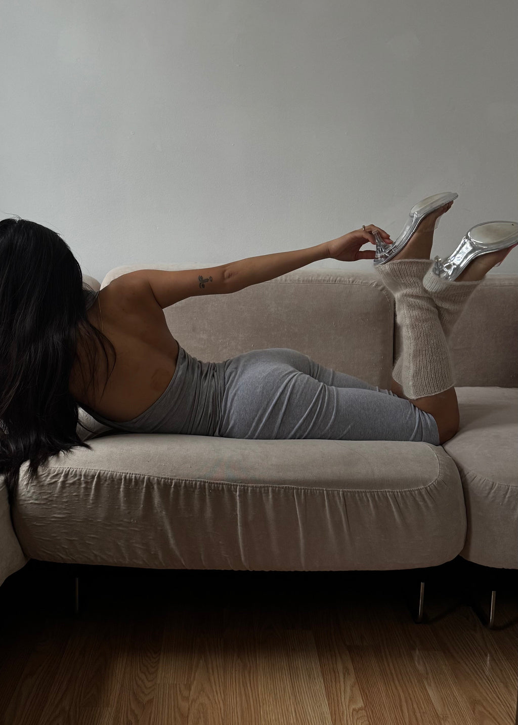 Mohair Leg Warmers - Cloud