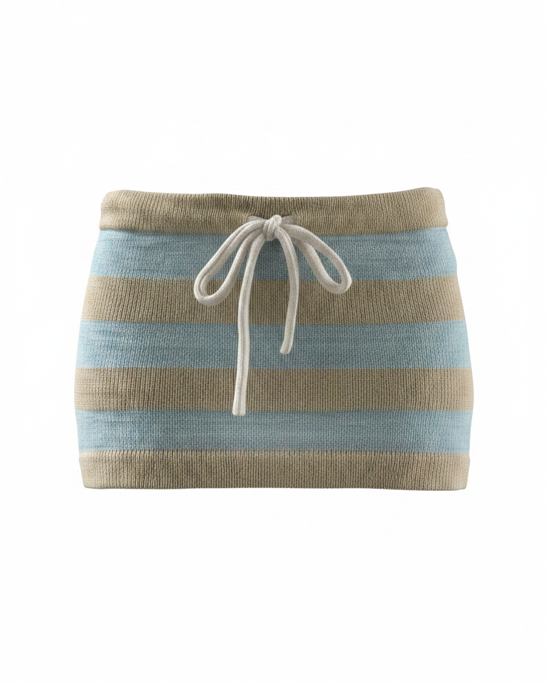 Halo Skirt - Ice Blue Stripe