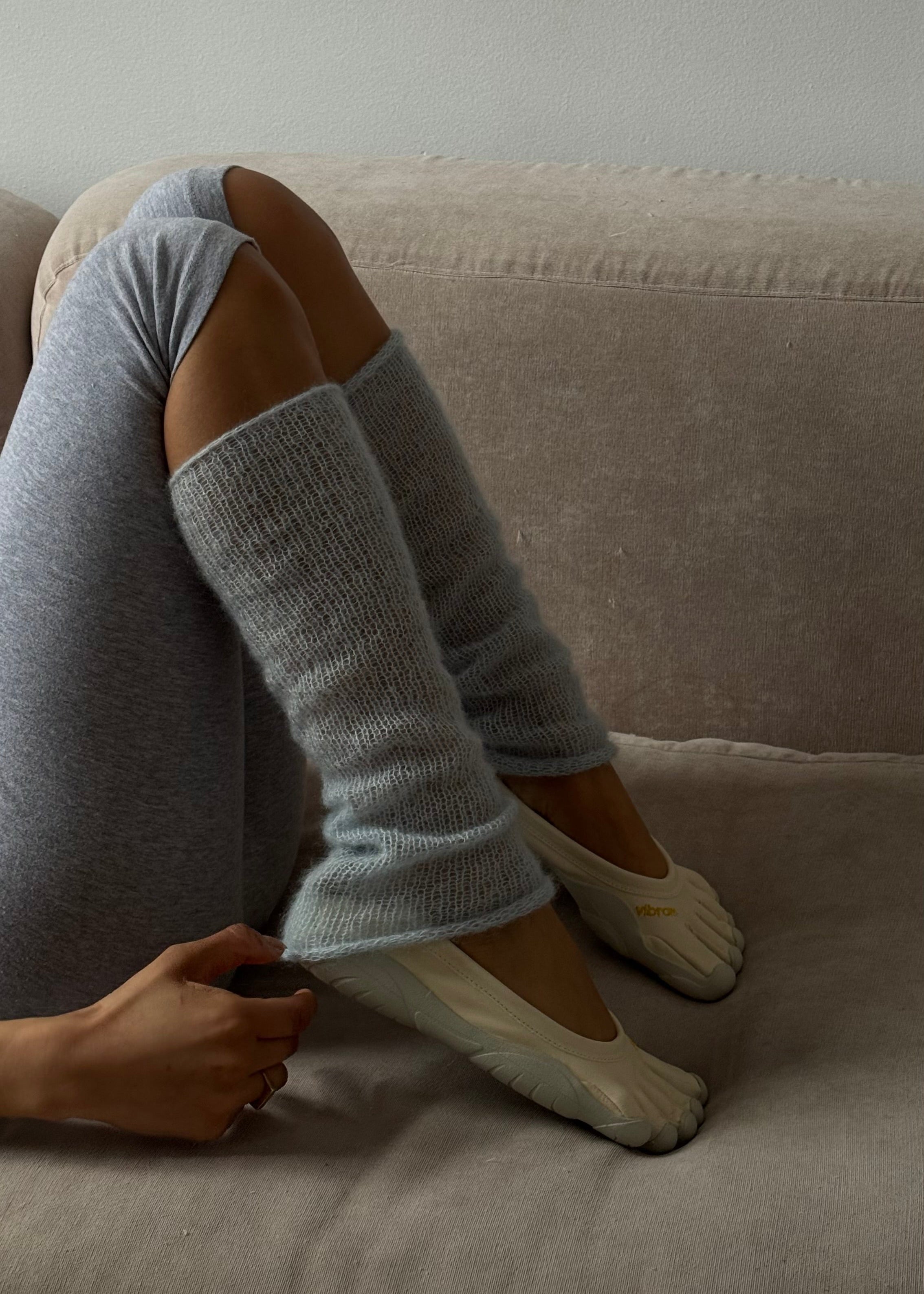 Mohair Leg Warmers - Ice blue