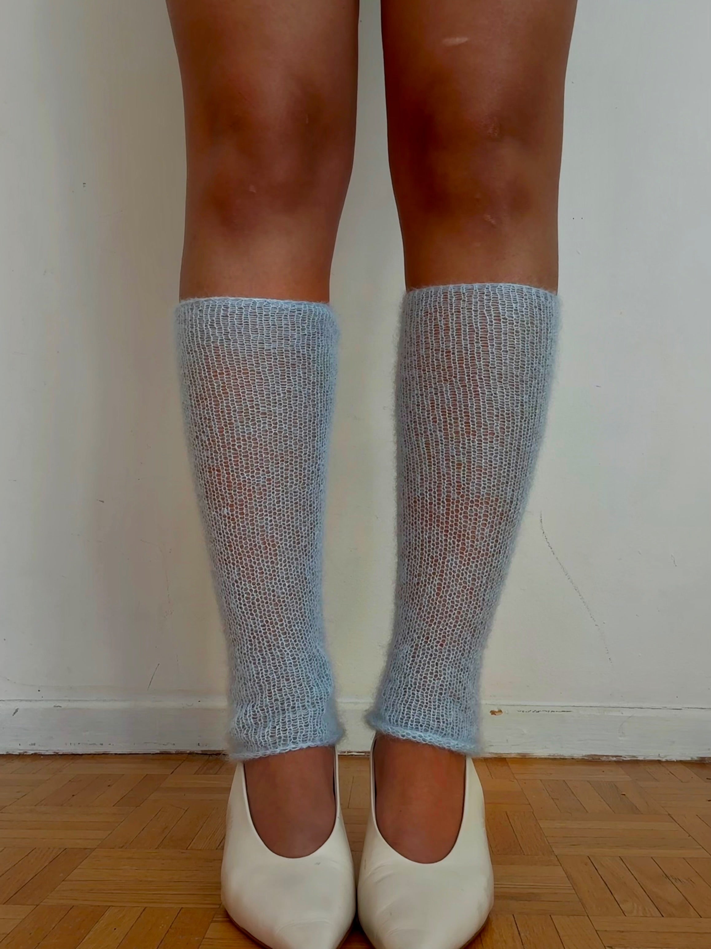 Mohair Leg Warmers - Ice blue