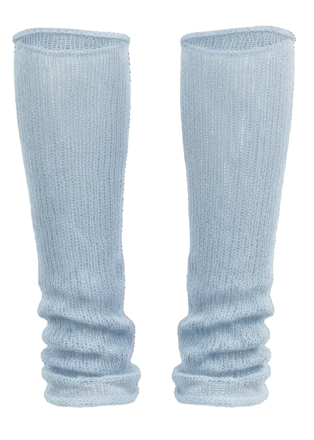 Mohair Leg Warmers - Ice blue