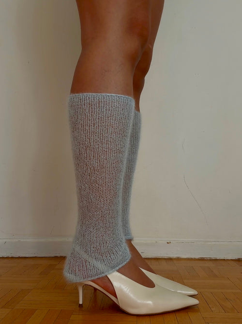 Mohair Leg Warmers - Ice blue